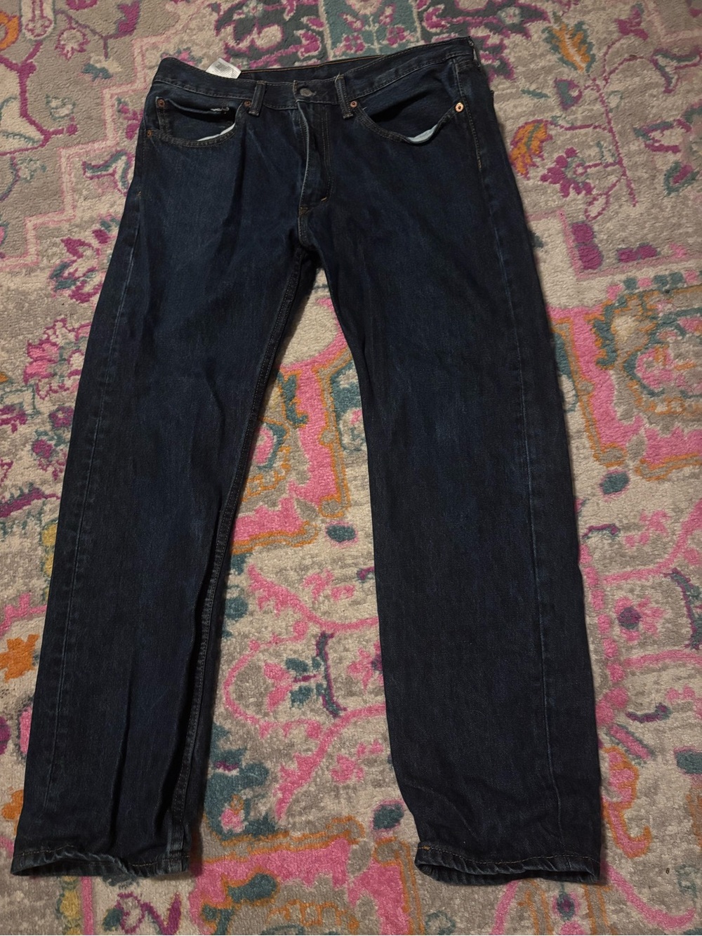 Levi’s 505 jeans men’s 34x30 dark wash 100% cotton straight leg denim
